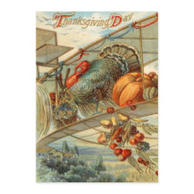 Flying Turkey Aeroplane Pumpkin Apple Pear Corn