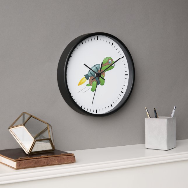 Flying Turtle with a Jetpack Clock (Office)