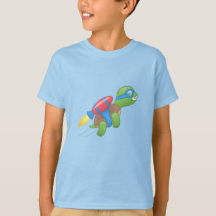 Flying Turtle with a Red Jetpack T-Shirt