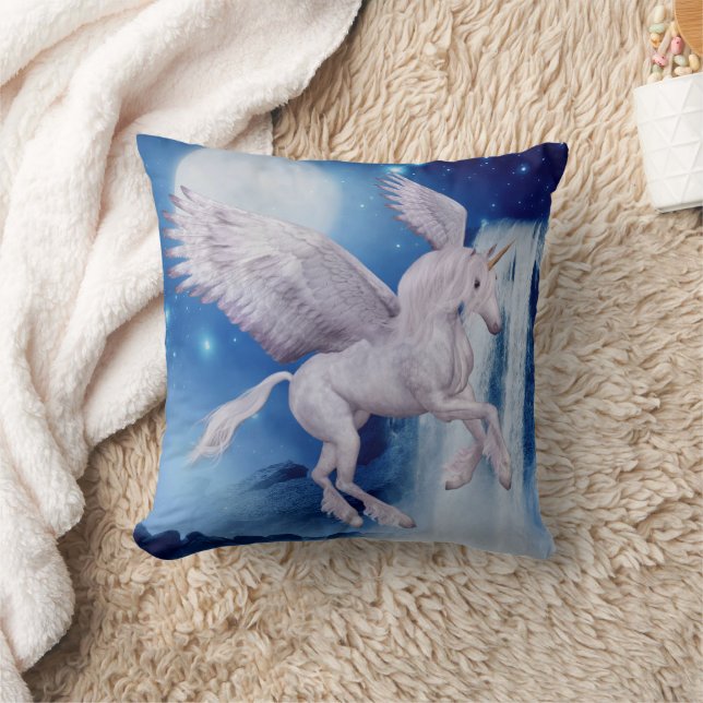 Flying Unicorn Fantasy Art Cushion (Blanket)