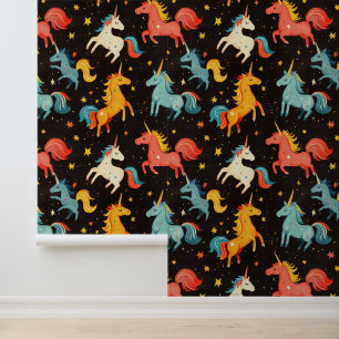 Flying Unicorn Pony Chalk Drawing Pattern  Wallpaper