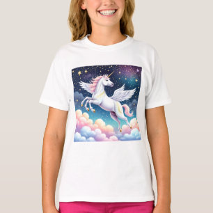 Flying Unicorn Print T-shirt