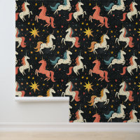 Flying Unicorn & Starts Chalk Drawing Pattern 