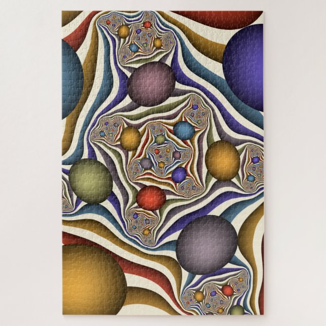Flying Up, Colorful Modern Abstract Fractal Art Jigsaw Puzzle (Vertical)