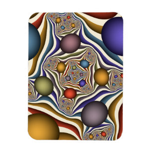 Flying Up Colorful Modern Abstract Fractal Art Magnet