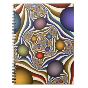 Flying Up Colorful Modern Abstract Fractal Art Notebook