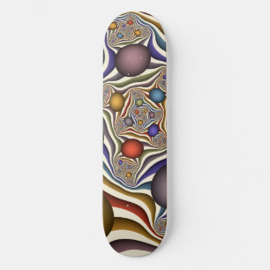 Flying Up, Colorful, Modern, Abstract Fractal Art Skateboard