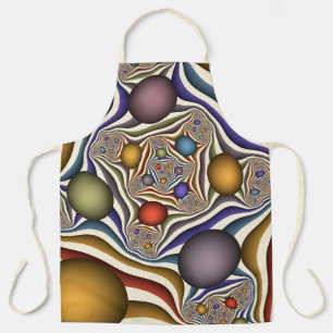 Flying Up Colourful Modern Abstract Fractal Art Apron