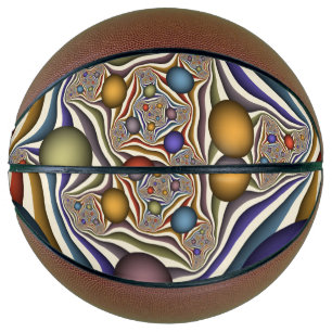 Flying Up Colourful Modern Abstract Fractal Art Basketball