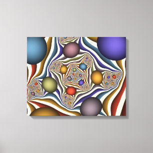 Flying Up, Colourful, Modern, Abstract Fractal Art Canvas Print