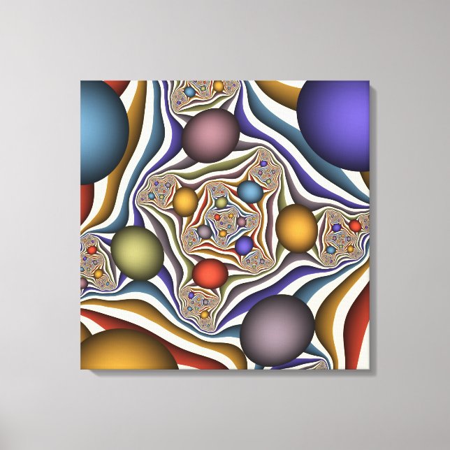 Flying Up Colourful Modern Abstract Fractal Art Canvas Print (Front)