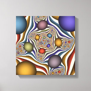 Flying Up, Colourful, Modern, Abstract Fractal Art Canvas Print