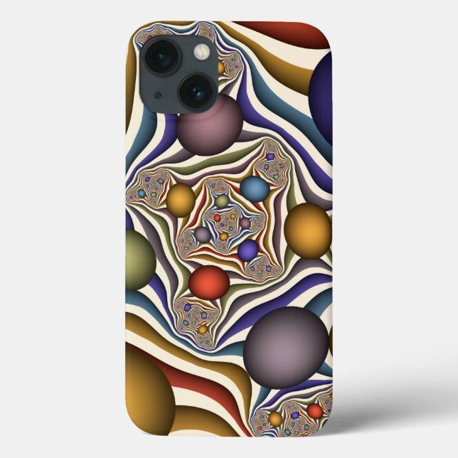 Flying Up, Colourful, Modern, Abstract Fractal Art Case-Mate iPhone Case (Back)
