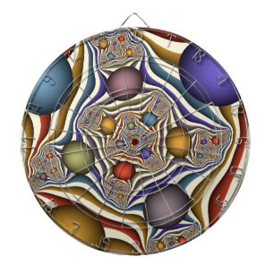 Flying Up Colourful Modern Abstract Fractal Art Dartboard