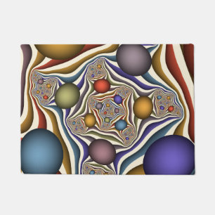 Flying Up Colourful Modern Abstract Fractal Art Doormat