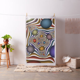 Flying Up Colourful Modern Abstract Fractal Art Fabric