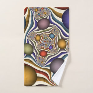 Flying Up, Colourful, Modern, Abstract Fractal Art Hand Towel