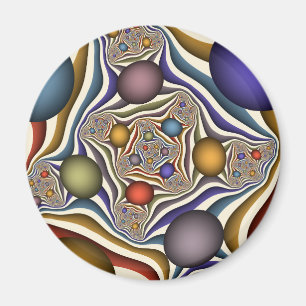 Flying Up Colourful Modern Abstract Fractal Art Magnet