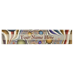 Flying Up, Colourful Modern Abstract Fractal Art Nameplate
