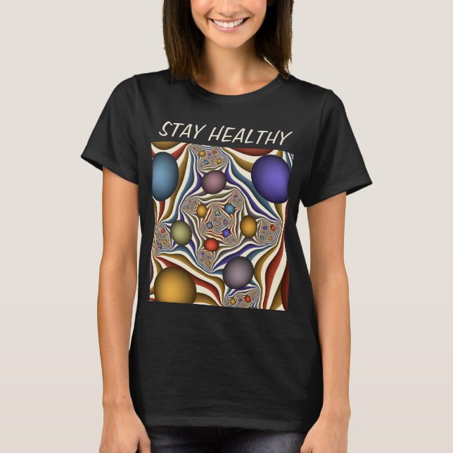 Flying Up Colourful Modern Abstract Fractal Art T-Shirt (Front)