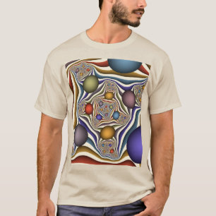 Flying Up, Colourful Modern Abstract Fractal Art T-Shirt