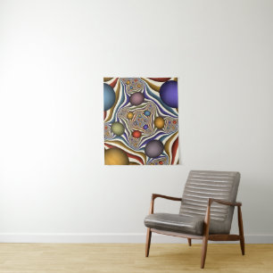Flying Up, Colourful Modern Abstract Fractal Art Tapestry