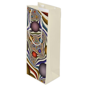 Flying Up Colourful Modern Abstract Fractal Art Wine Gift Bag