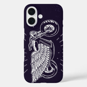 Flying Vintage Motorcycle Retro Biker iPhone 16 Case