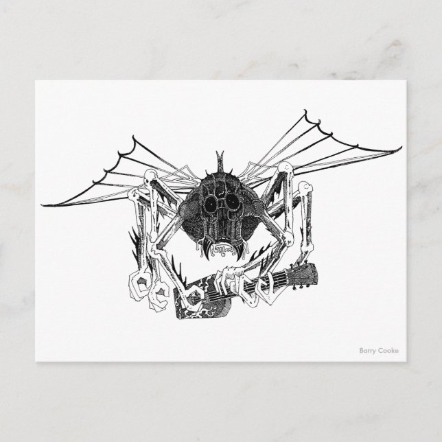 FLYING WETA WITH GUITAR POSTCARD (Front)