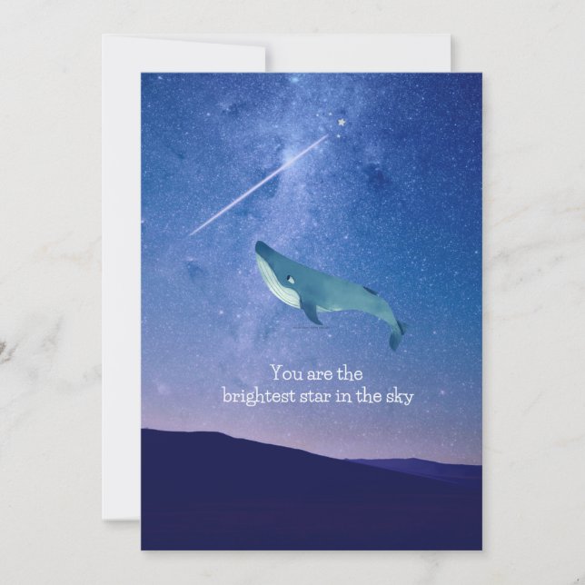 Flying Whale Holiday Card (Front)