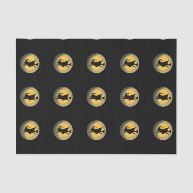 Flying Wicked Witch Silhouette Tissue Paper (Front)