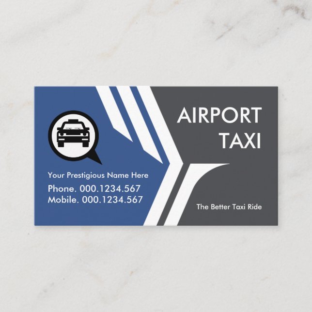 Flying Wings Airport Taxi Transport Business Card (Front)