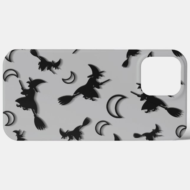 Flying witch among half moon at Halloween night 3D Case-Mate iPhone Case (Back (Horizontal))