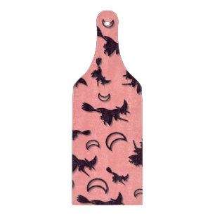 Flying witch among half moon at Halloween night 3D Cutting Board