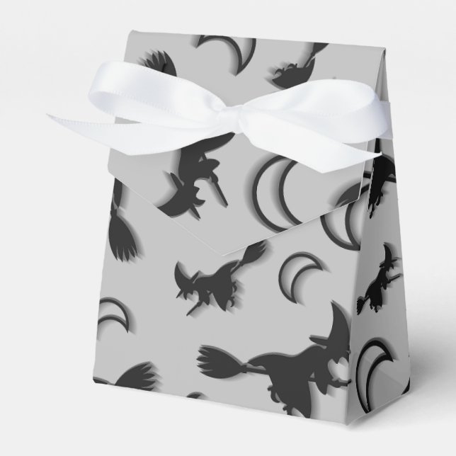 Flying witch among half moon at Halloween night 3D Favour Box (Front Side)