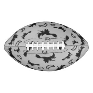 Flying witch among half moon at Halloween night 3D Football