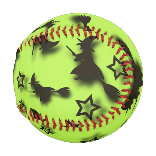 Flying witch among stars at Halloween night 3D  Baseball (Front Right)