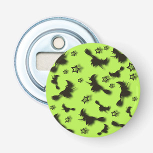 Flying witch among stars at Halloween night 3D Bottle Opener