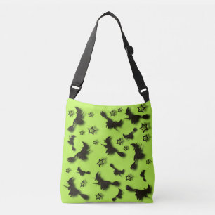 Flying witch among stars at Halloween night 3D Crossbody Bag