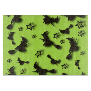 Flying witch among stars at Halloween night 3D Cutting Board