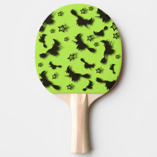 Flying witch among stars at Halloween night 3D Ping Pong Paddle