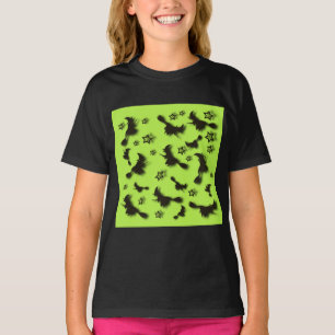 Flying witch among stars at Halloween night 3D T-Shirt