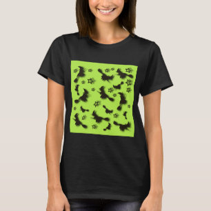 Flying witch among stars at Halloween night 3D T- T-Shirt