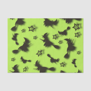 Flying witch among stars at Halloween night 3D  Tissue Paper