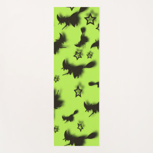 Flying witch among stars at Halloween night 3D Yoga Mat