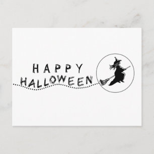 Flying Witch Halloween Postcard