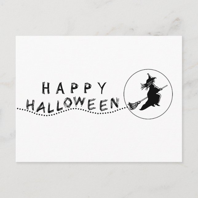 Flying Witch Halloween Postcard (Front)