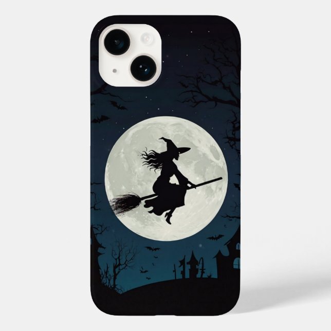 Flying Witch on Broom Case-Mate iPhone Case (Back)