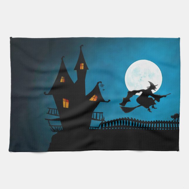Flying Witch Tea Towel (Horizontal)