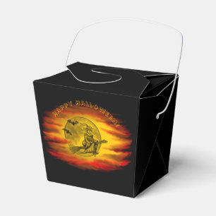 Flying witch with black cat , halloween night favour box